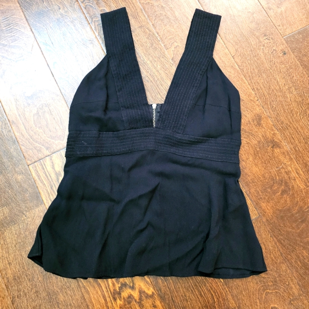 Deep V-neck Black Women's Top Size Small